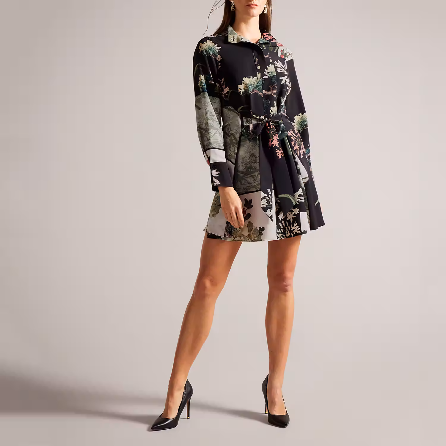 Winnieh Floral Mini Shirt Dress