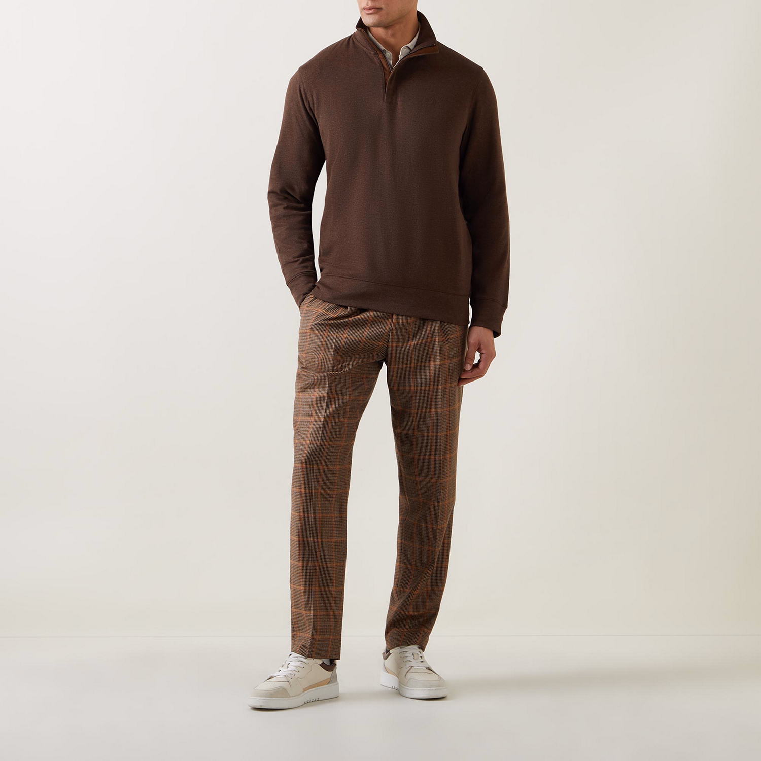 Double-Knit Jersey Half-Zip Sweatshirt