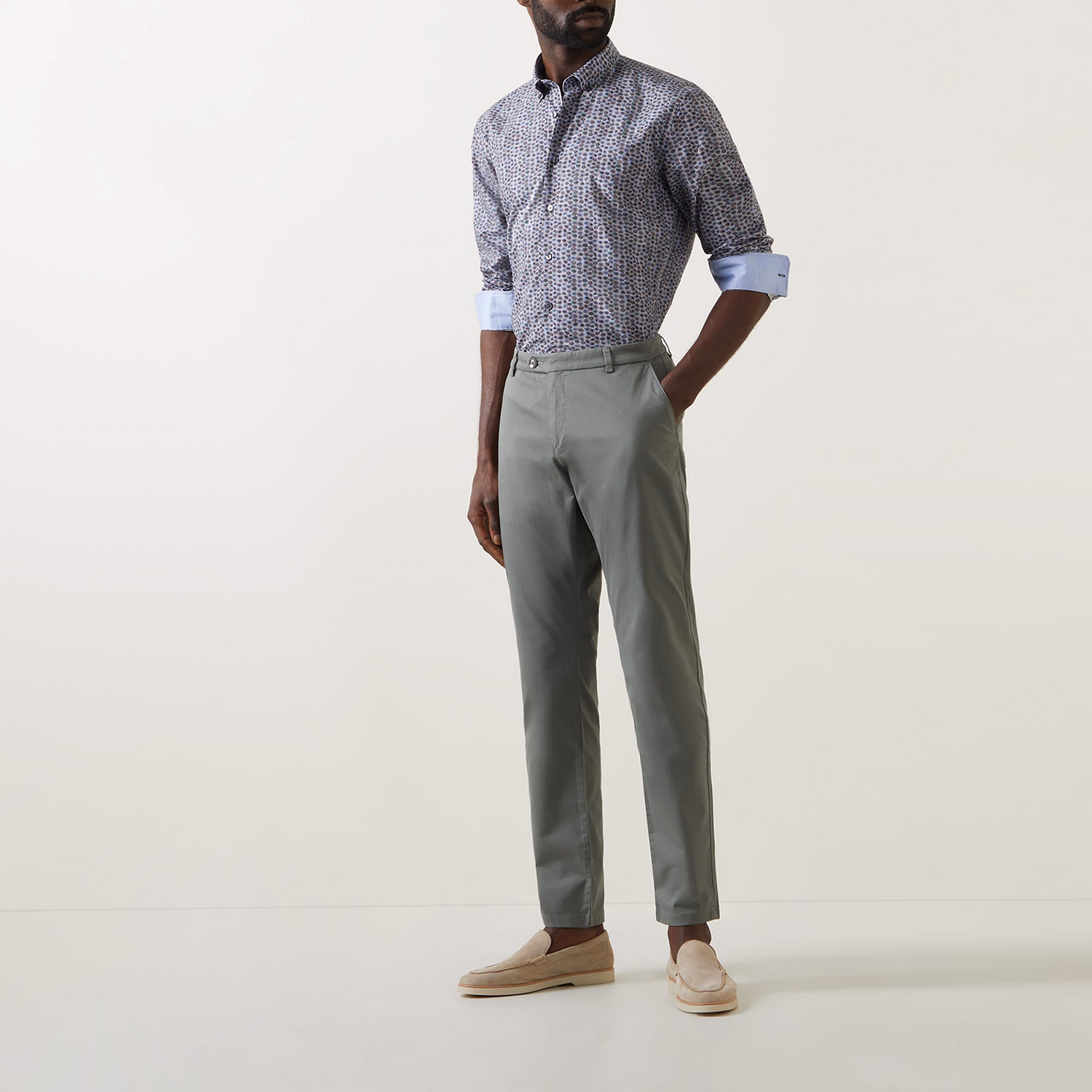 Casual Geometric Floral-Print Shirt