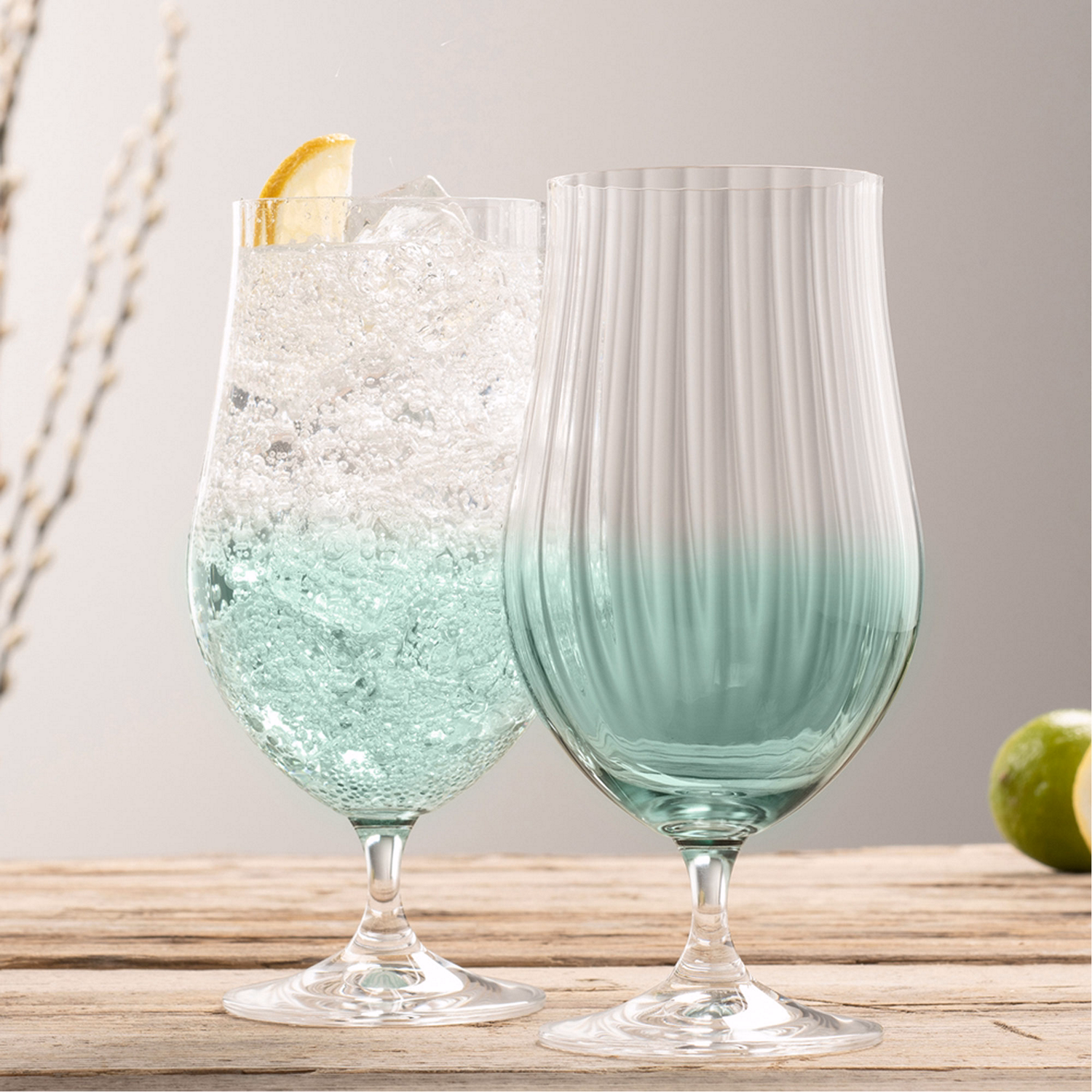 Erne Set of Two Craft Beer Glasses Aqua