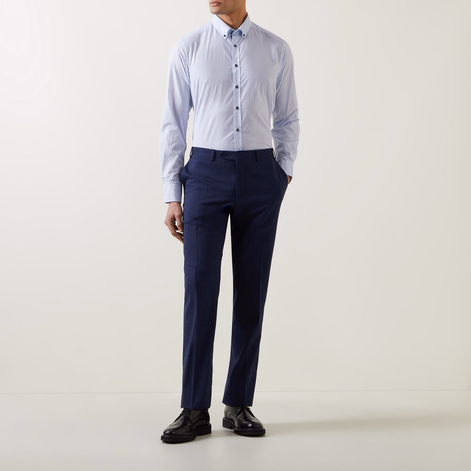 Geometric Flower Single-Cuff Shirt