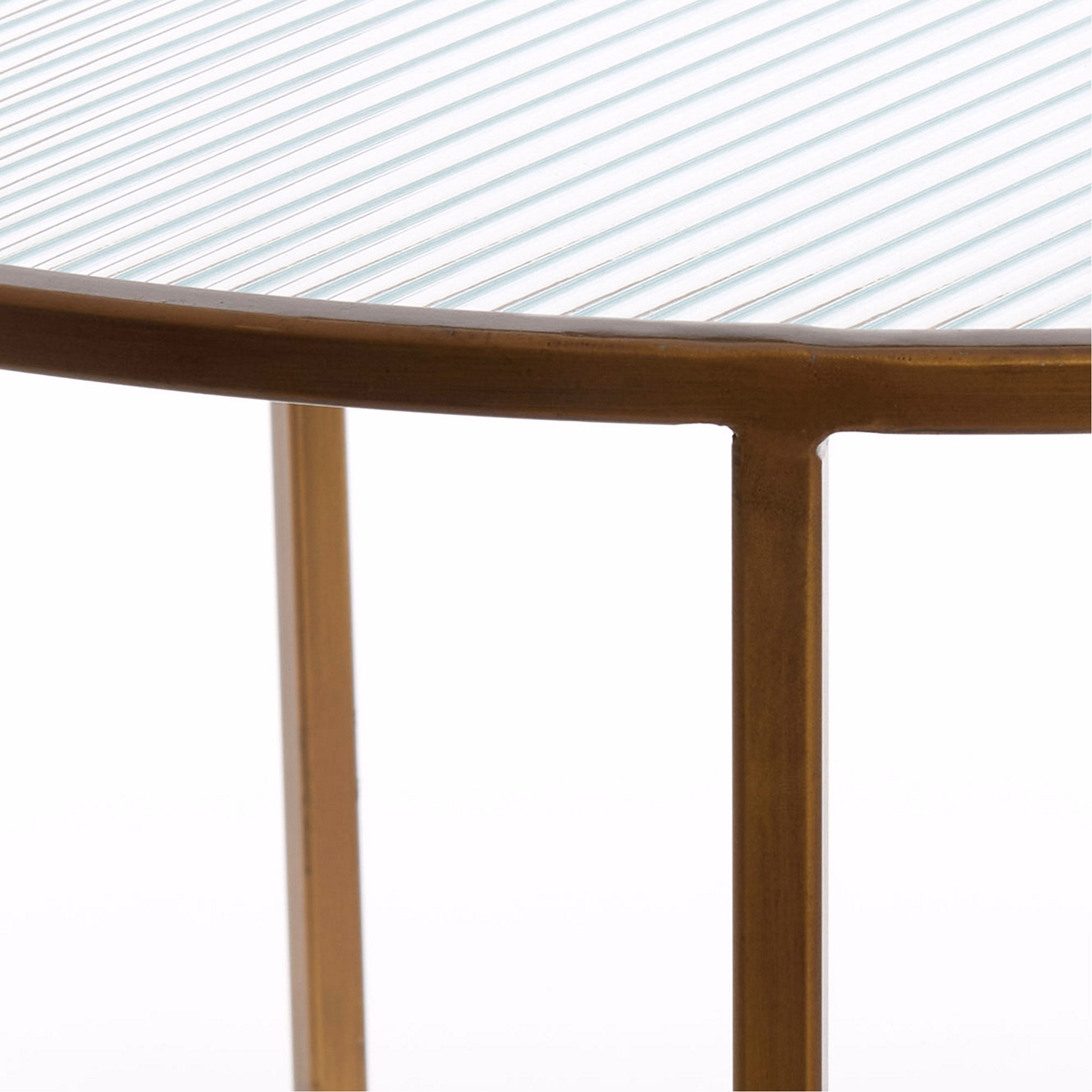 Ferati Set of 2 Coffee Tables Gold + Clear Glass