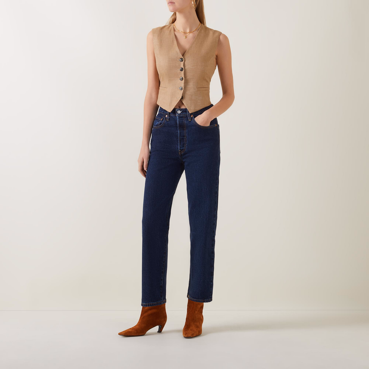 Ribcage Straight-Leg Ankle Jeans
