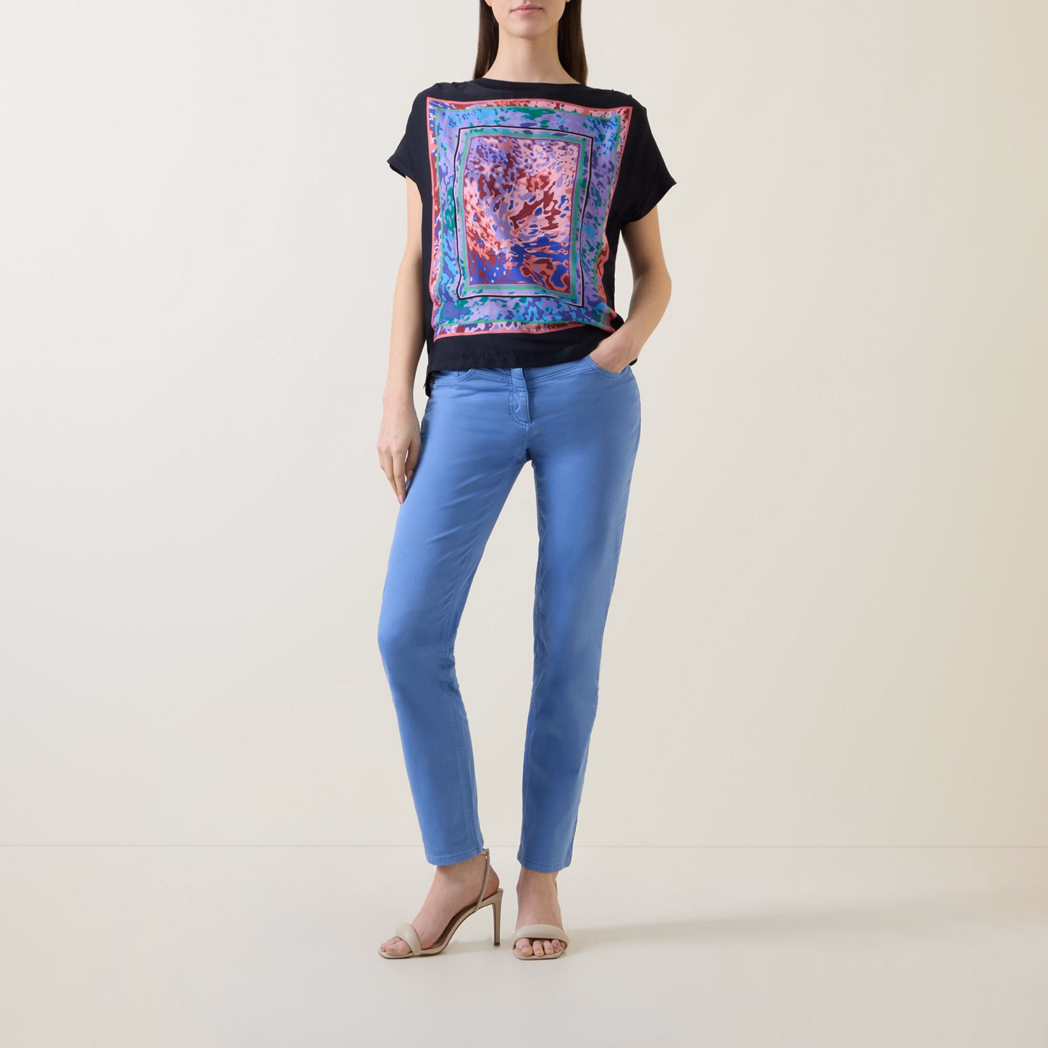Graphic Print Motif Top
