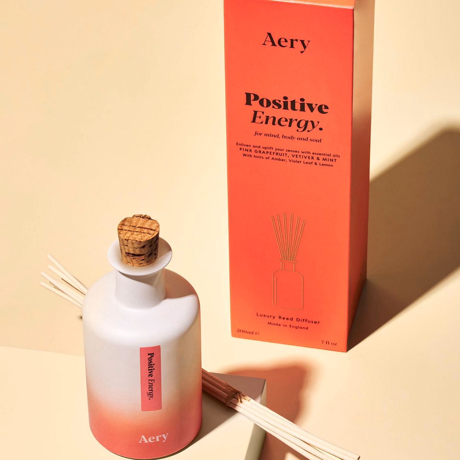 Positive Energy Reed Diffuser - Pink Grapefruit Vetiver & Mint