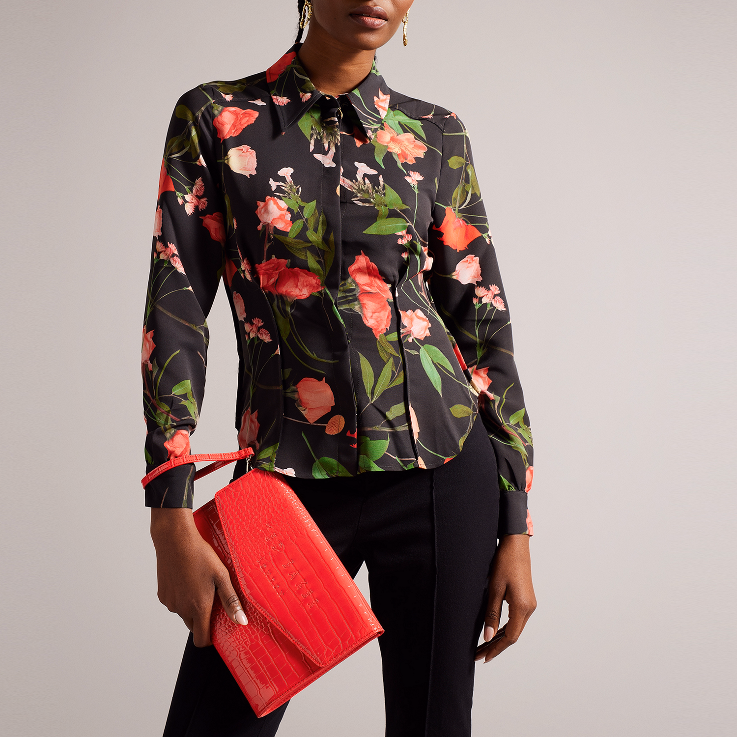 Crocey Mock Croc Envelope Clutch