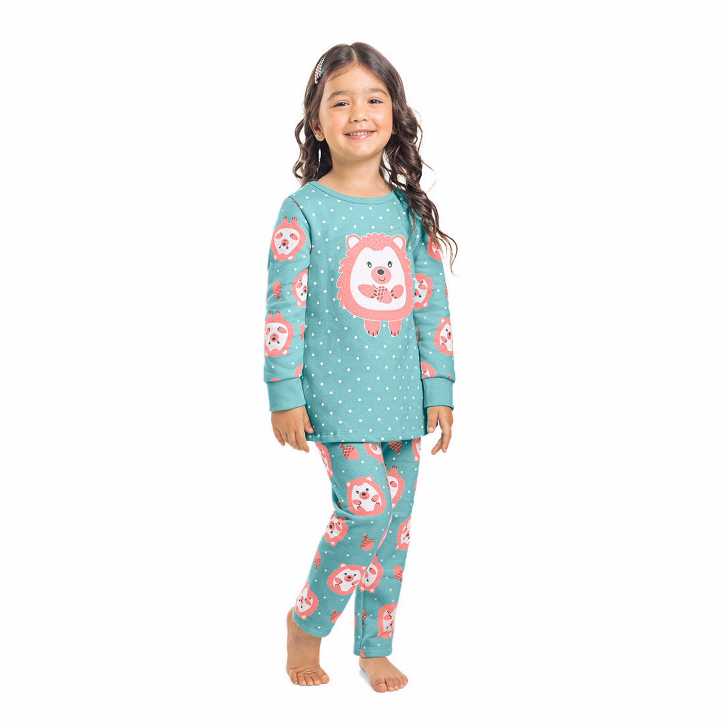 Two-Piece Hedgehog Polka Dots Pyjamas Set