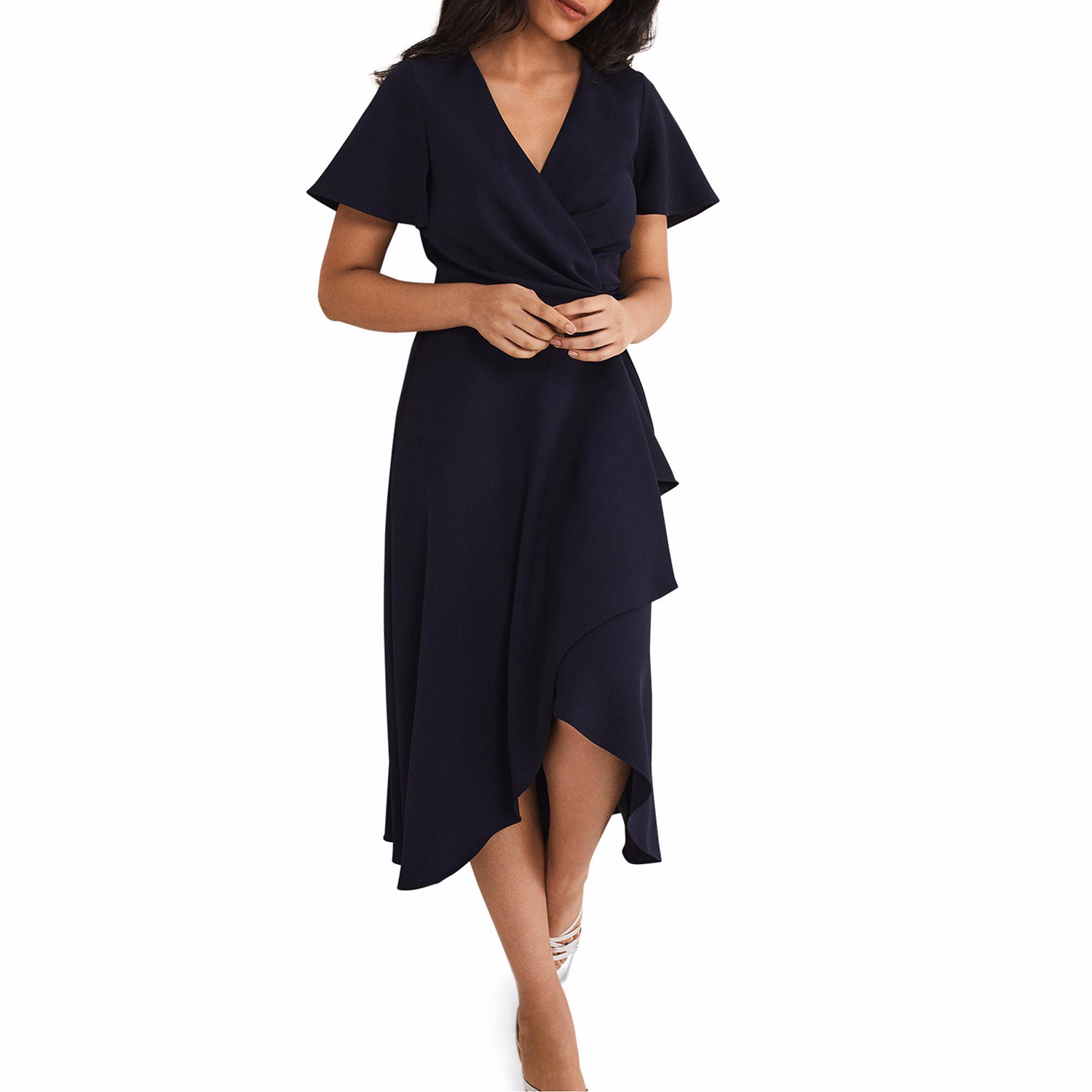 Petite Julissa Frilled Wrap Dress