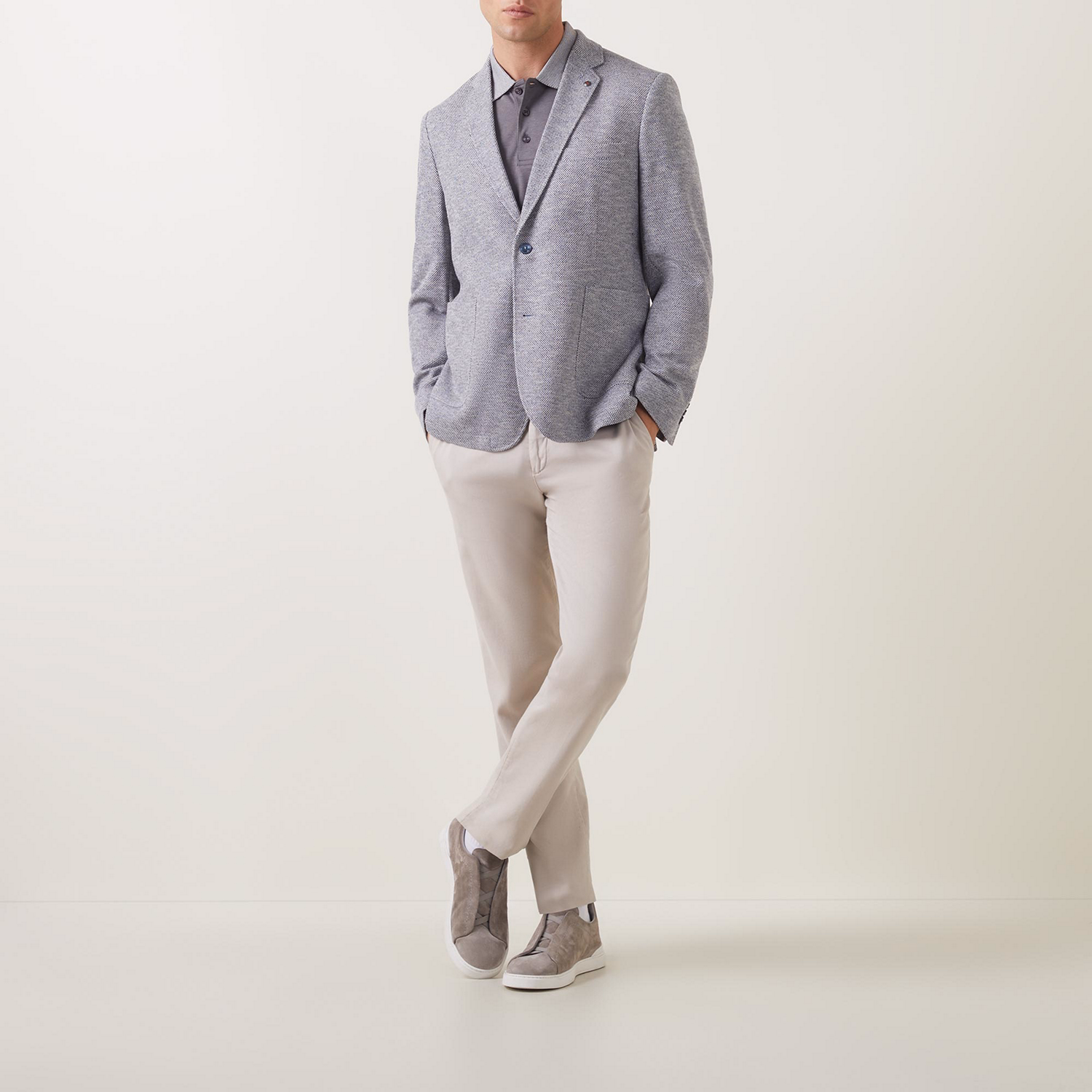 Birdseye Single-Breasted Blazer