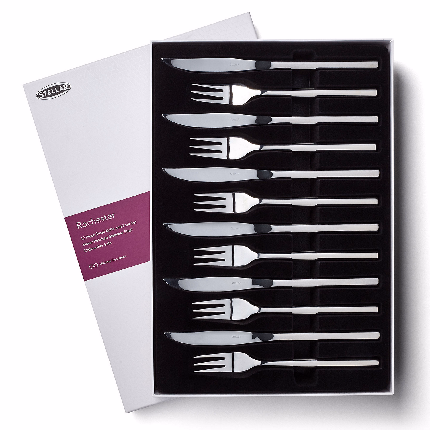 Rochester 12-Piece Steak Knife & Fork Set