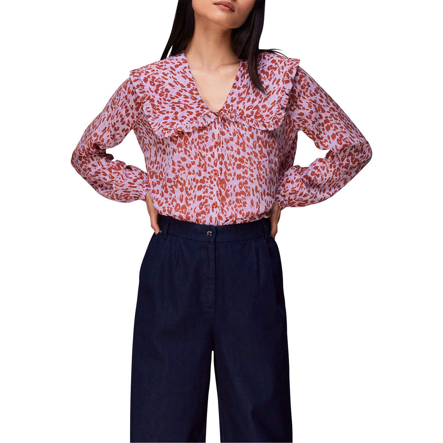 Summer Cheetah Collar Top