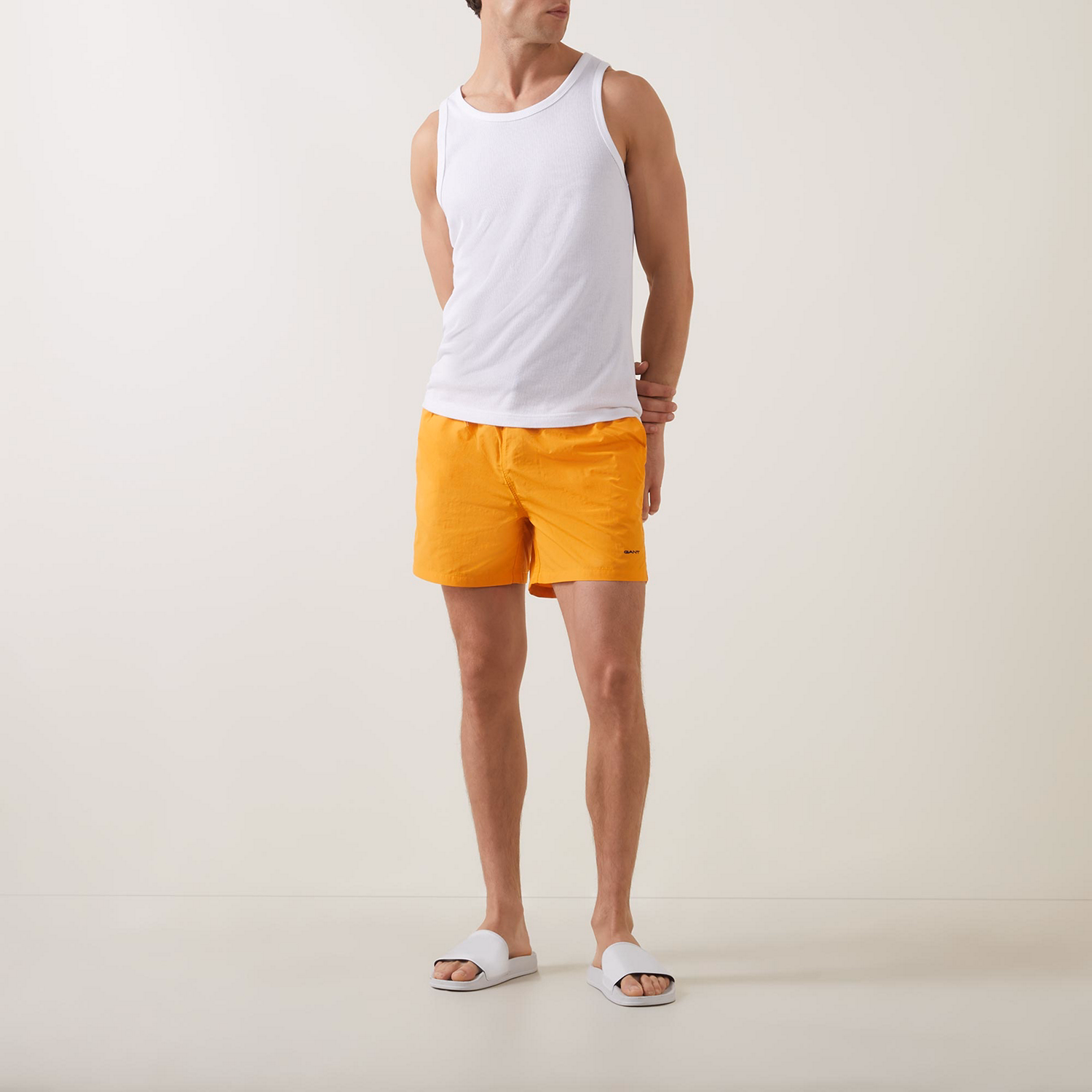 Logo Embroidered Drawstring Swim Shorts