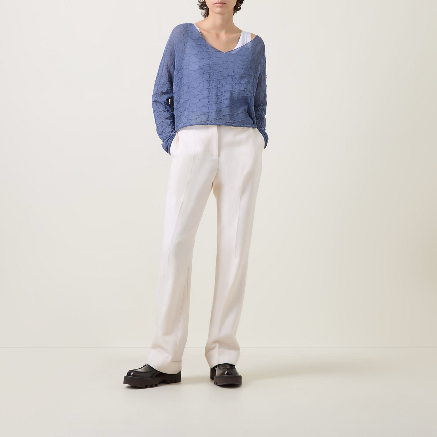 Cropped Knitted Sweater