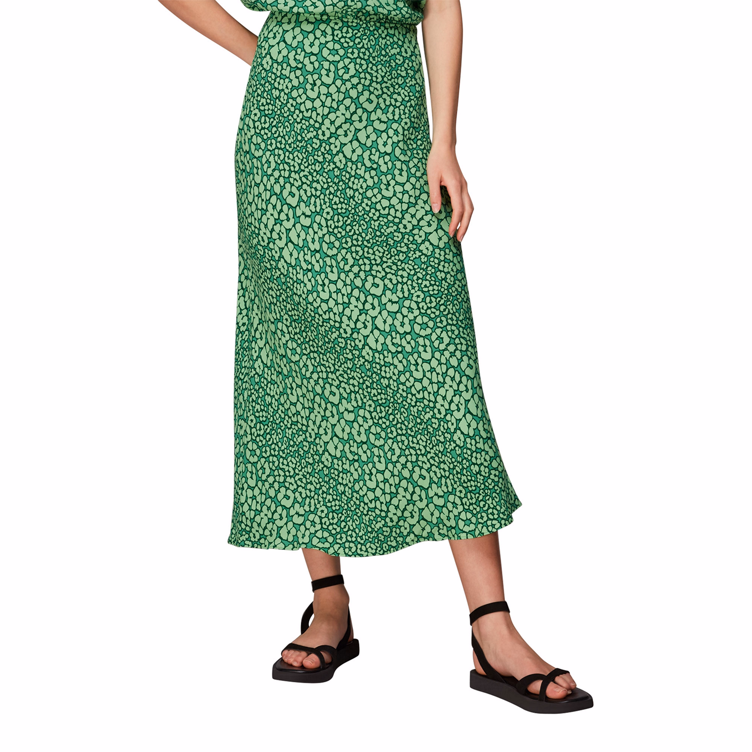 Leopard Petals Bias Cut Skirt