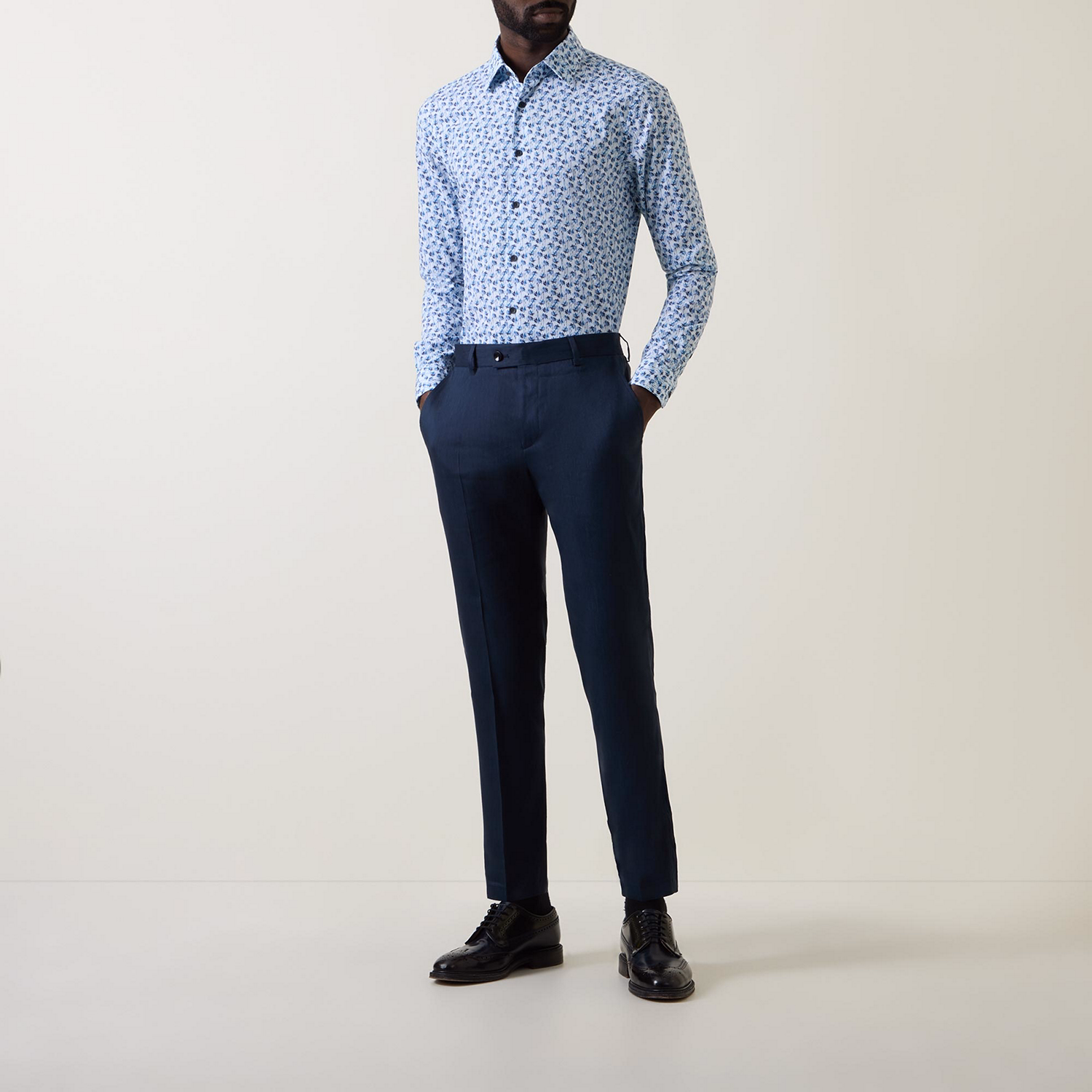 Palm Tree Long-Sleeve Casual Shirt