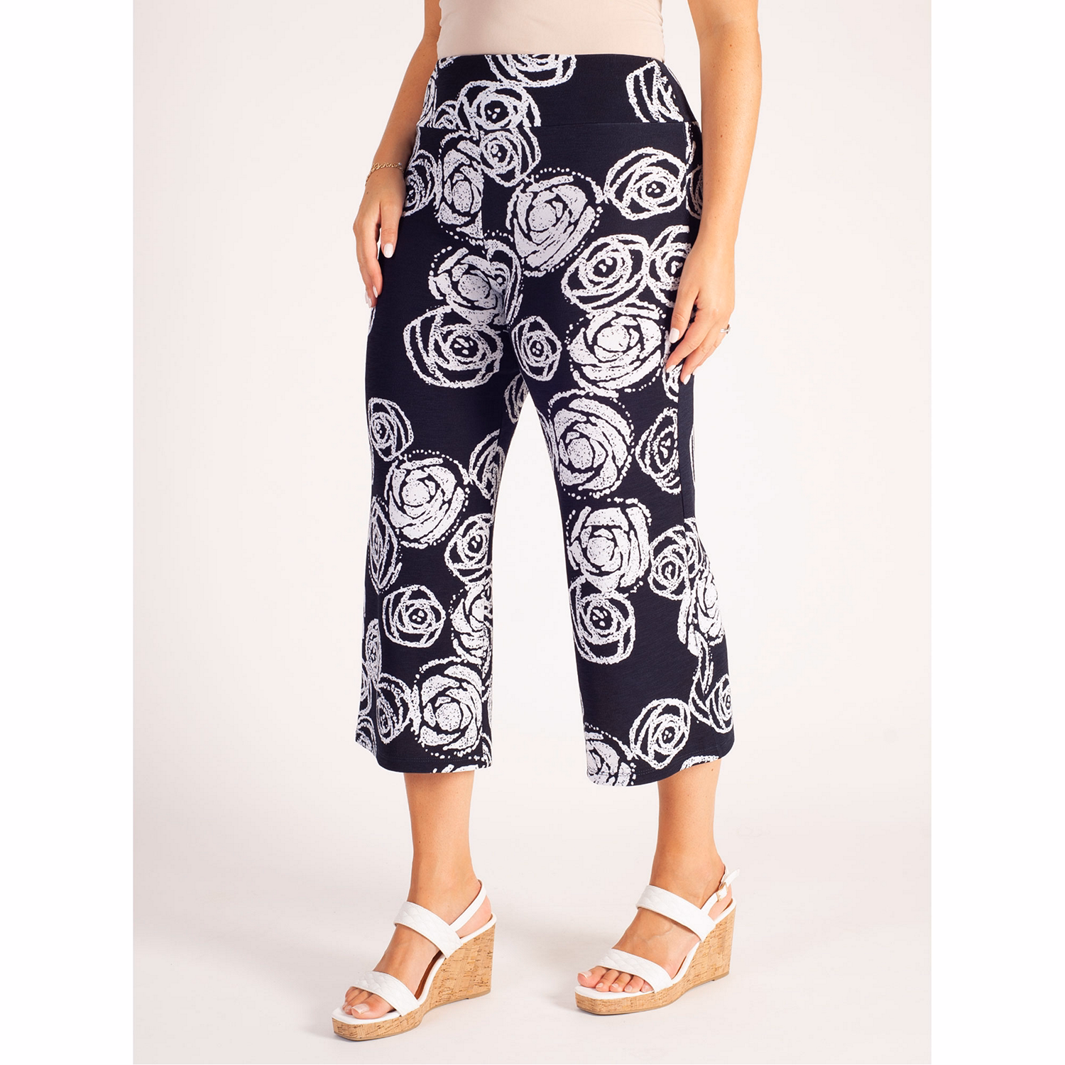 Rose Cropped Wide Leg Trousers