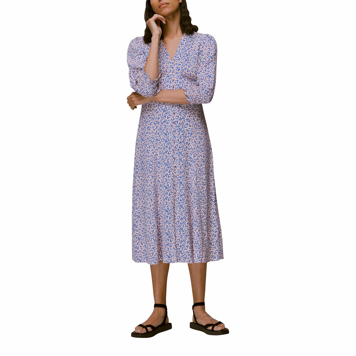 Floral Garden Print Midi Dress