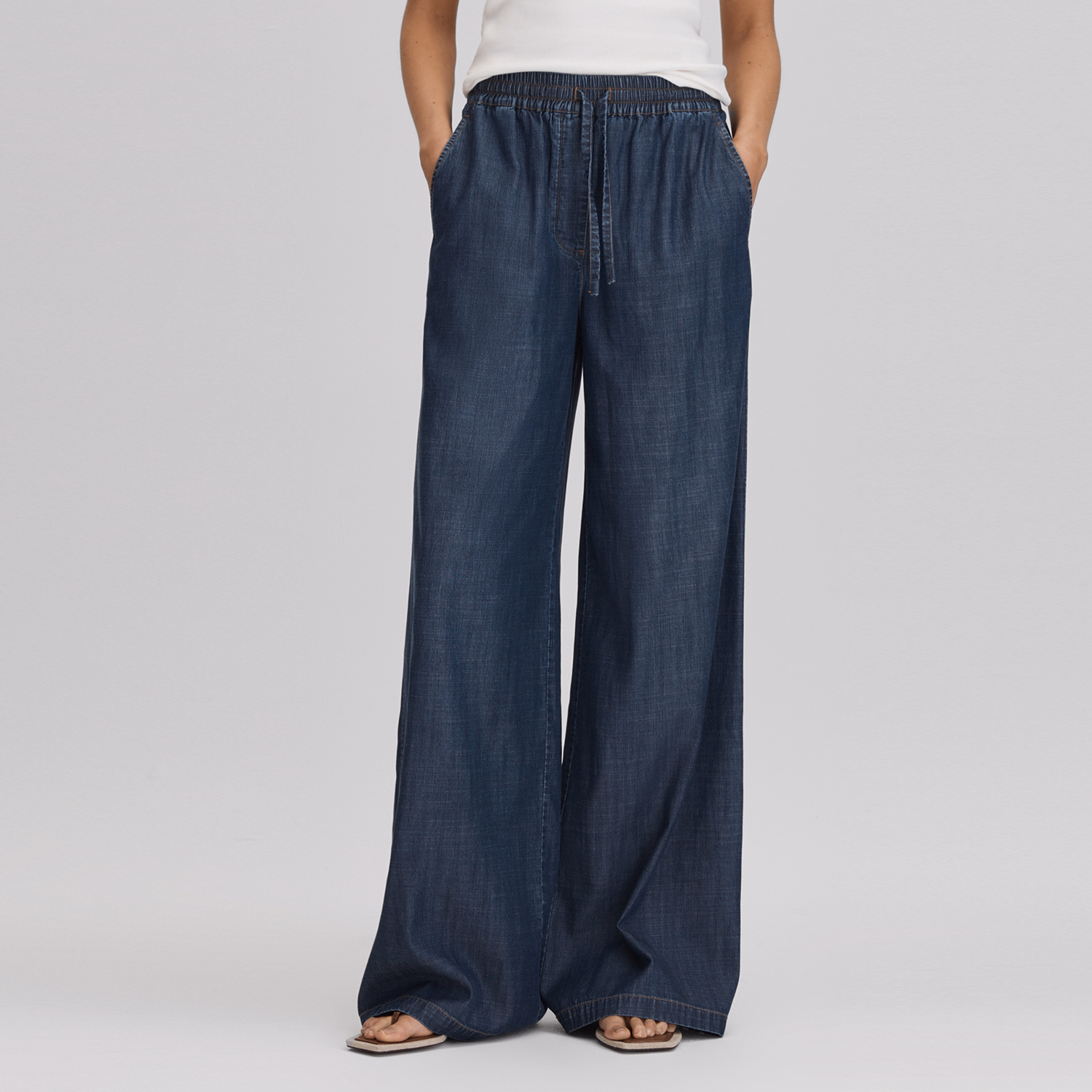 Carter Denim-Look Wide-Leg Trousers