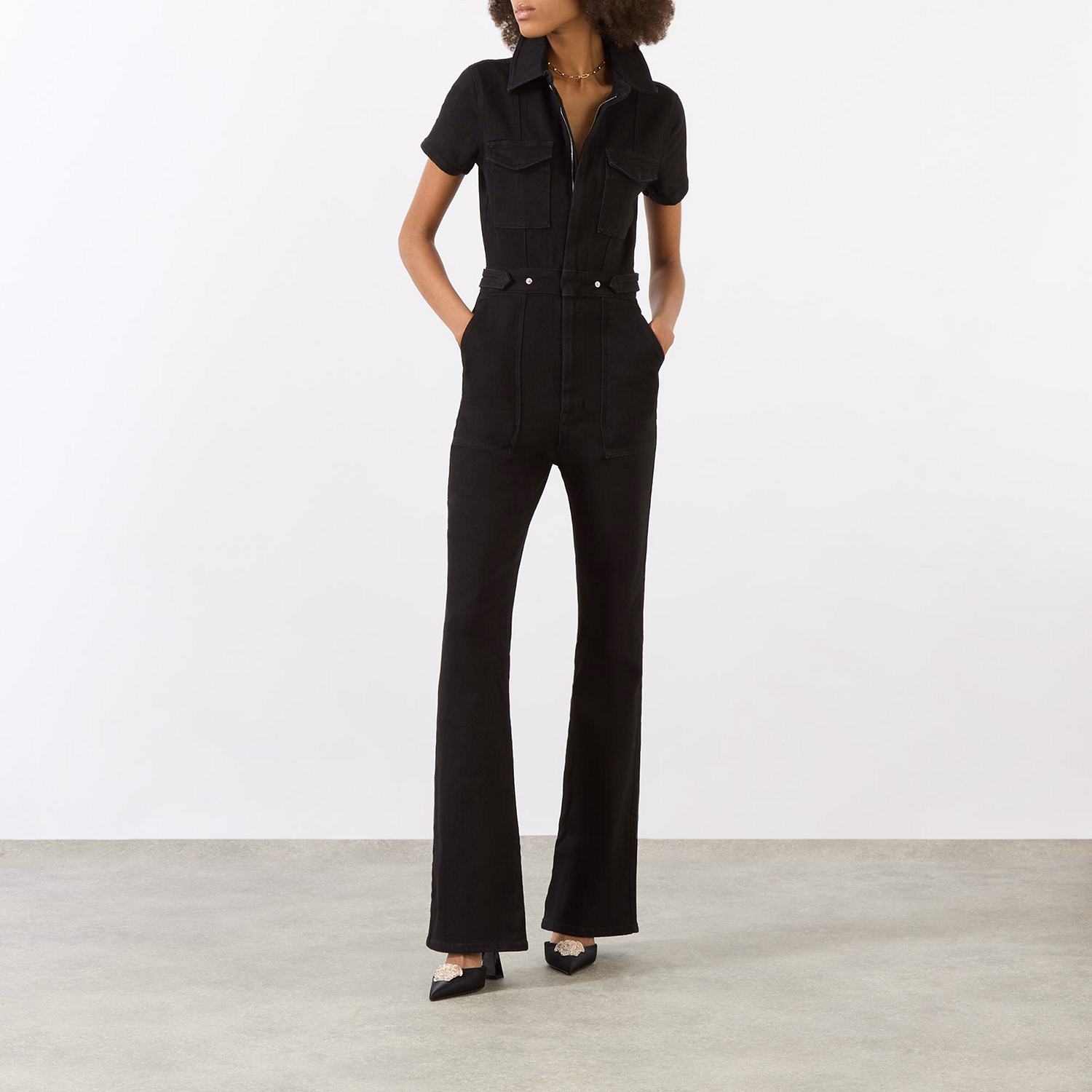 Fit for Success Bootcut Denim Jumpsuit
