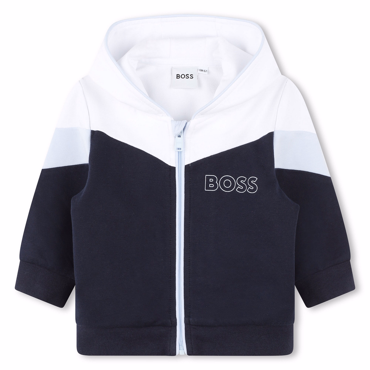Logo Colourblock Zip-Up Hoodie and Track Pants Two-Piece Set