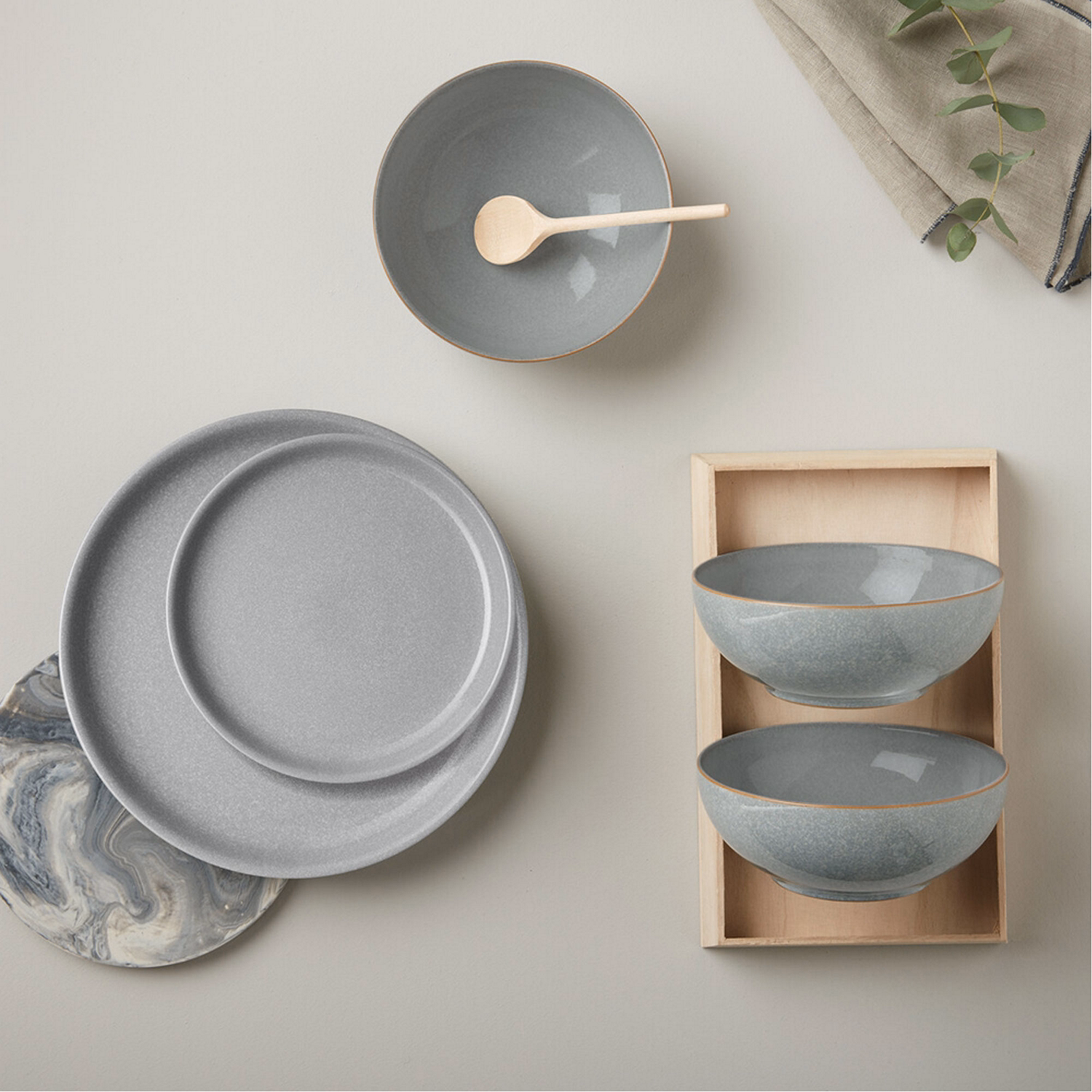 Elements Light Grey Coupe 12-Piece Tableware Set