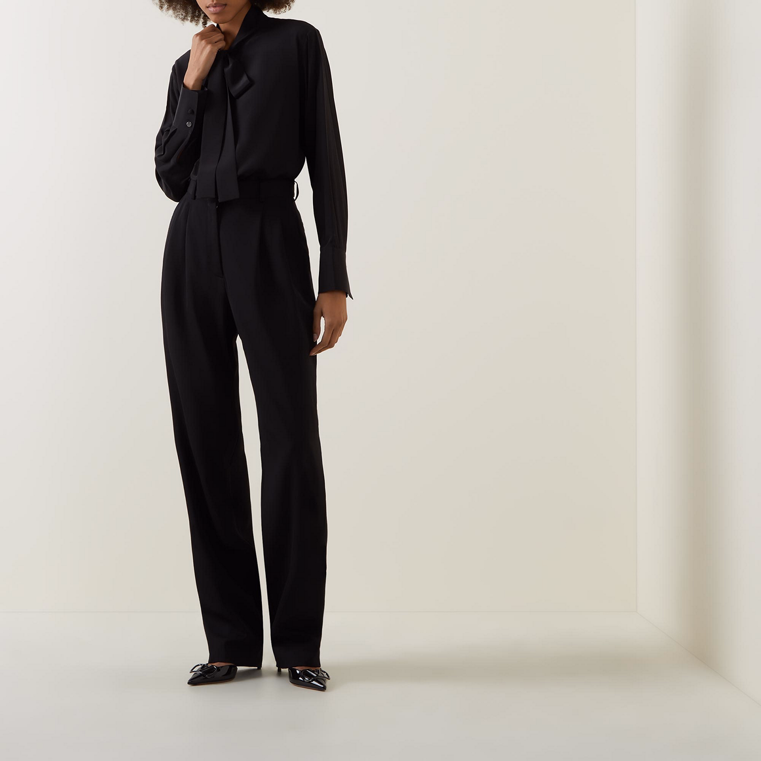 Bitoa Tie-Fastening Silk Blouse