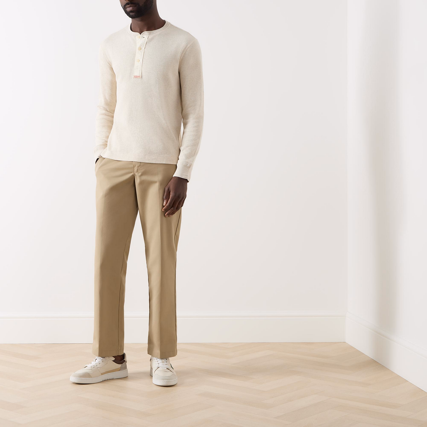 Henley Waffle Knit Sweatshirt