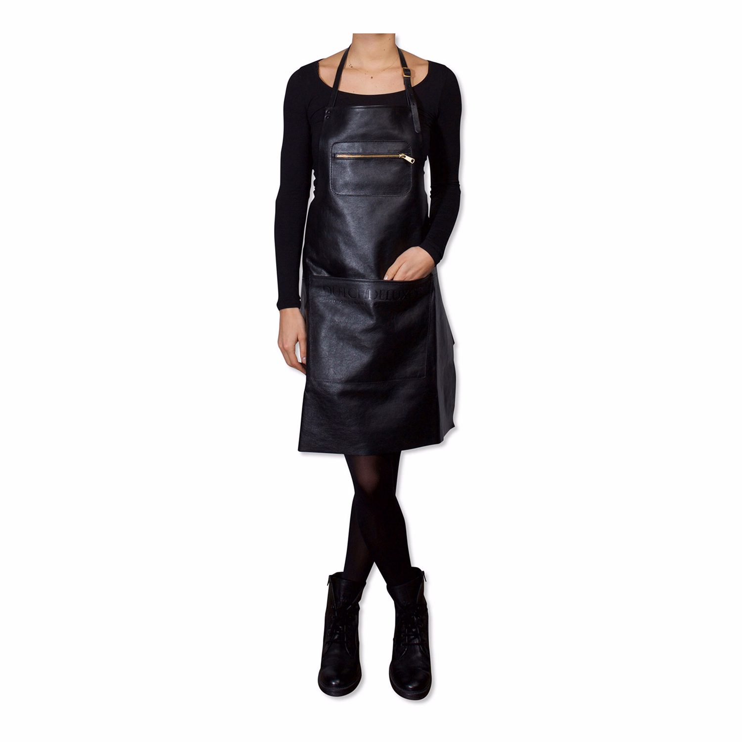 Leather Apron With Zipper