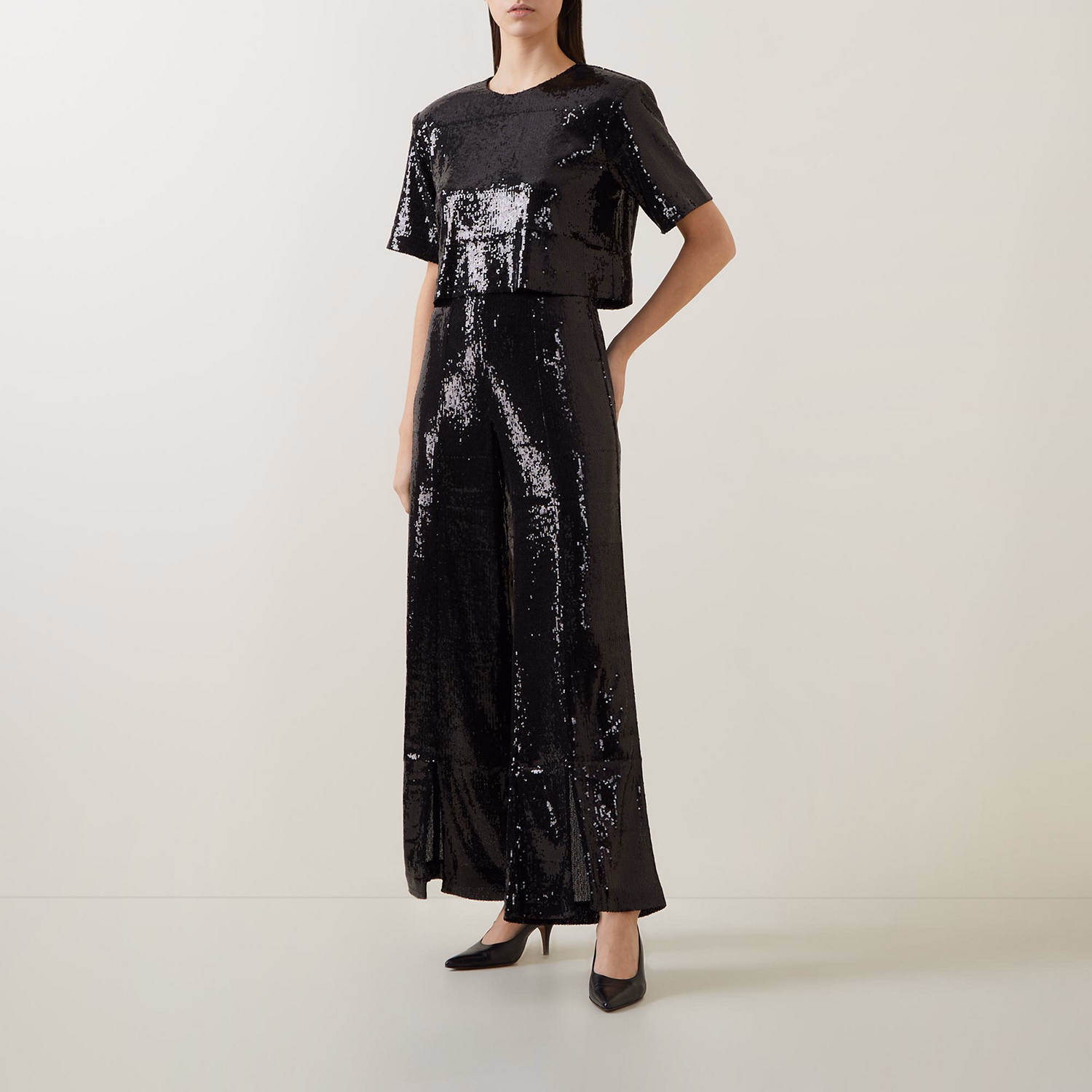 Dayo Sequin-Embellished Cropped Top