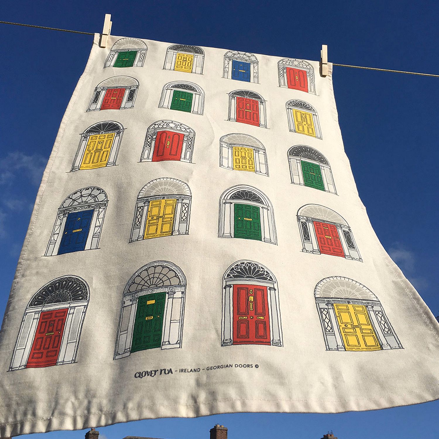 Irish Georgian Doors Tea Towel