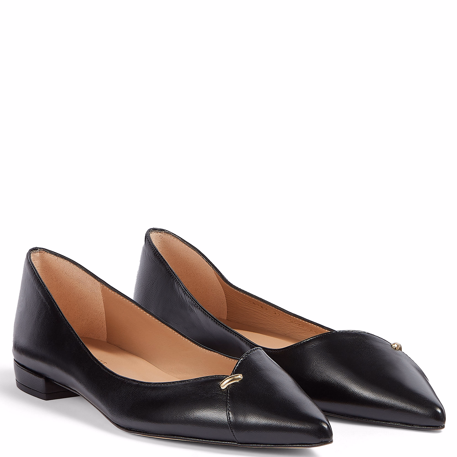 Cally Metal Nugget Leather Flats