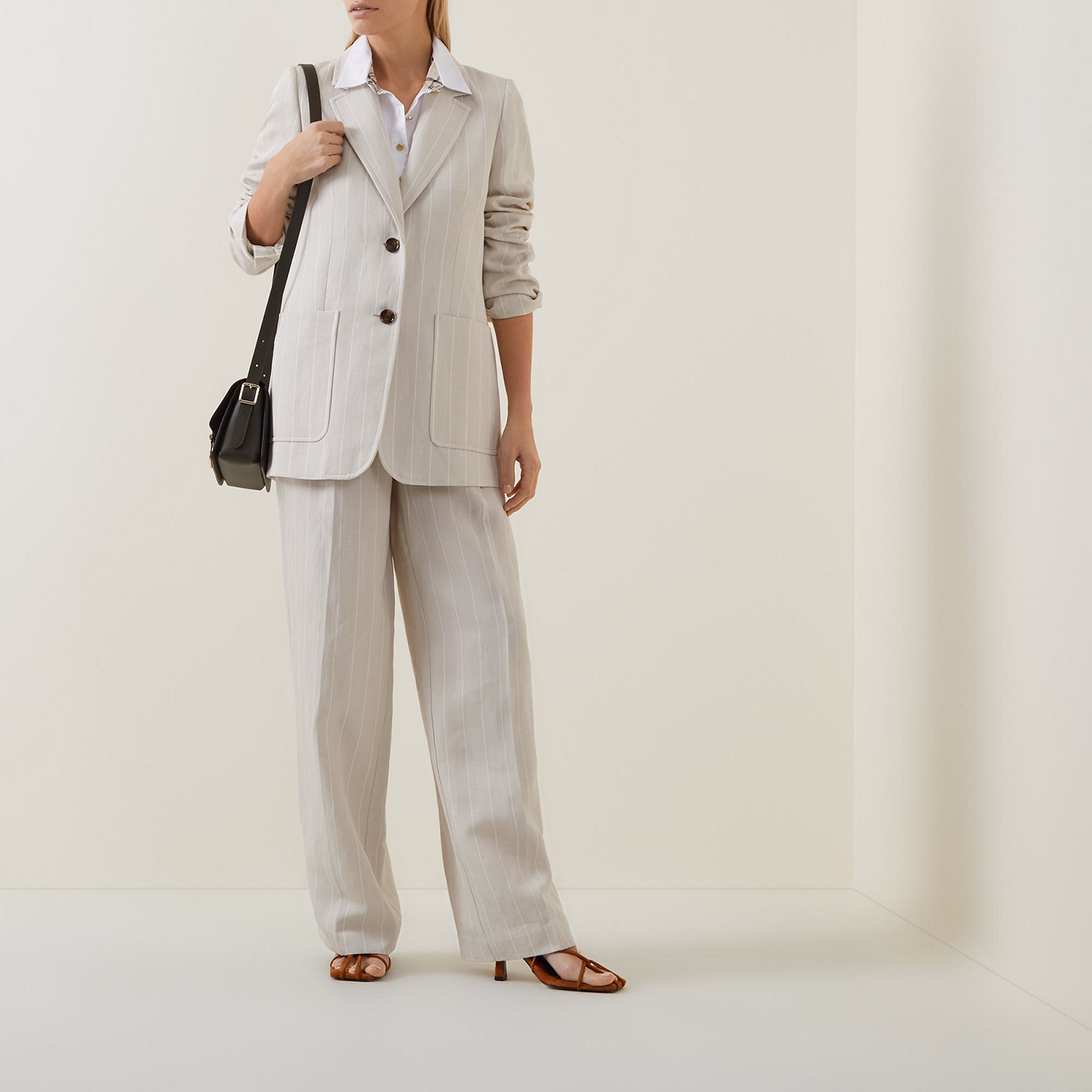 Celeste Pinstripe Single-Breasted Blazer