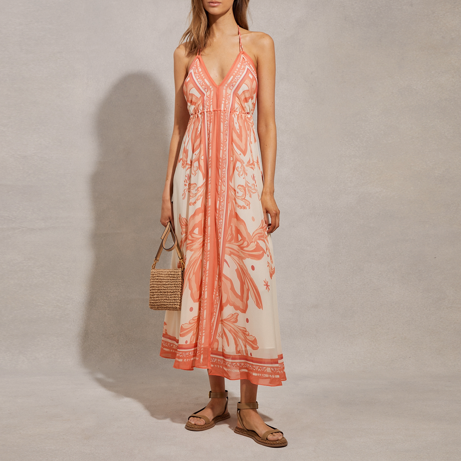 Delilah Printed Halterneck Dress