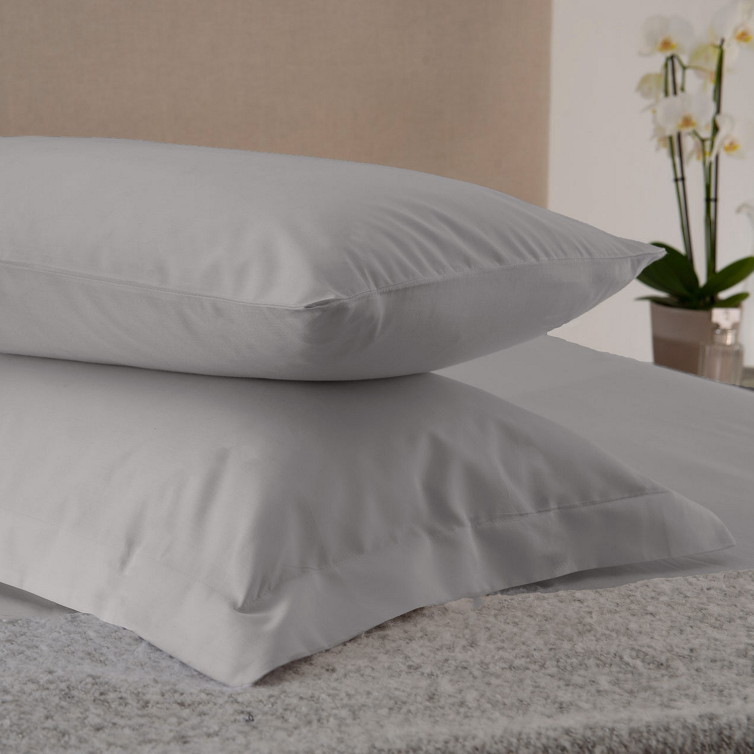 200 Thread Count Cotton Percale Pillowcase Silver