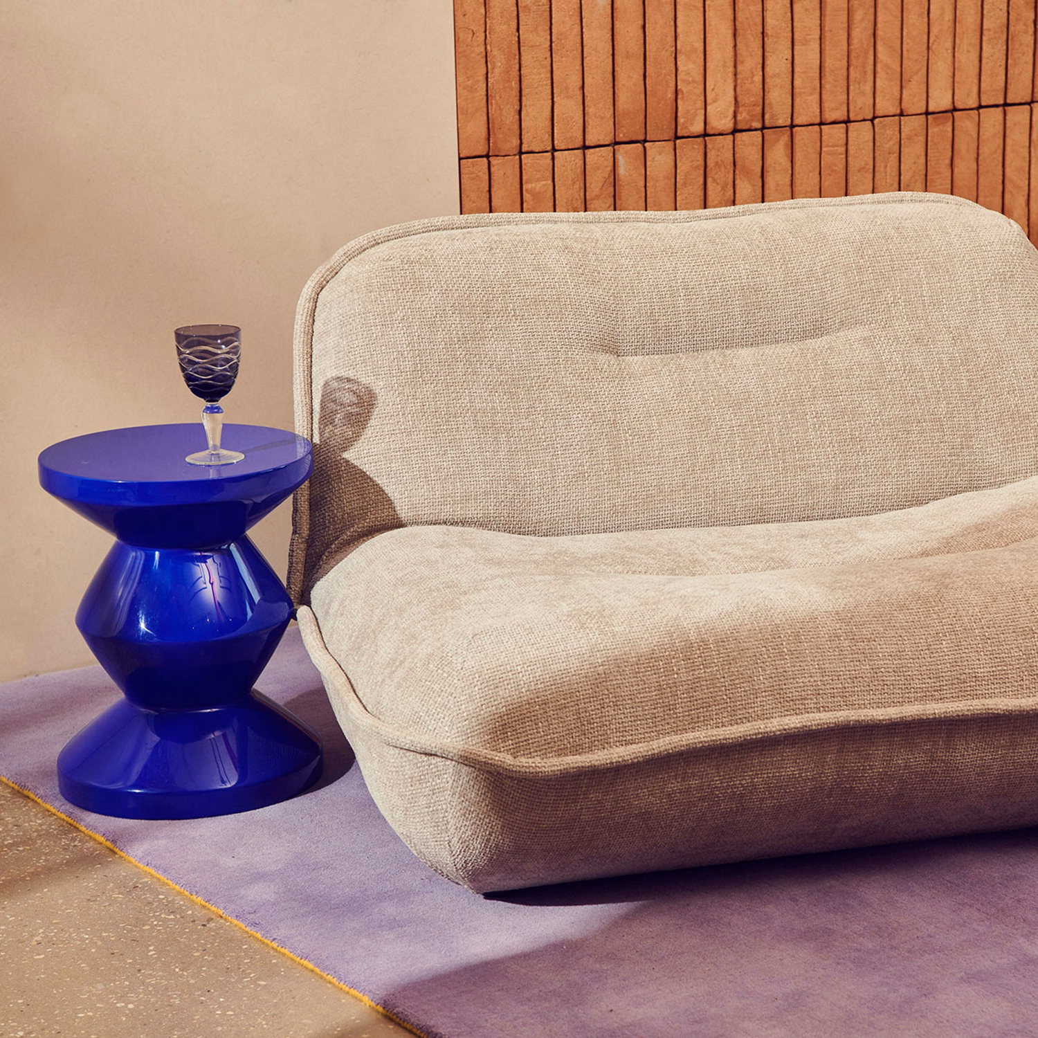 Zig Zag Stool Dark Blue