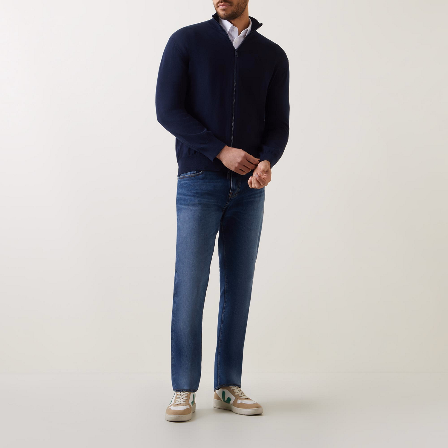 Zip-Through Knit Sweater