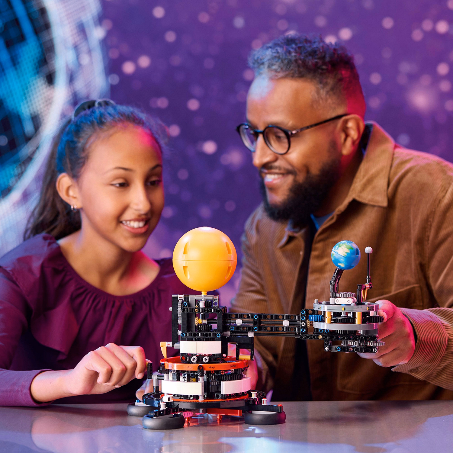 Technic Planet Earth And Moon In Orbit