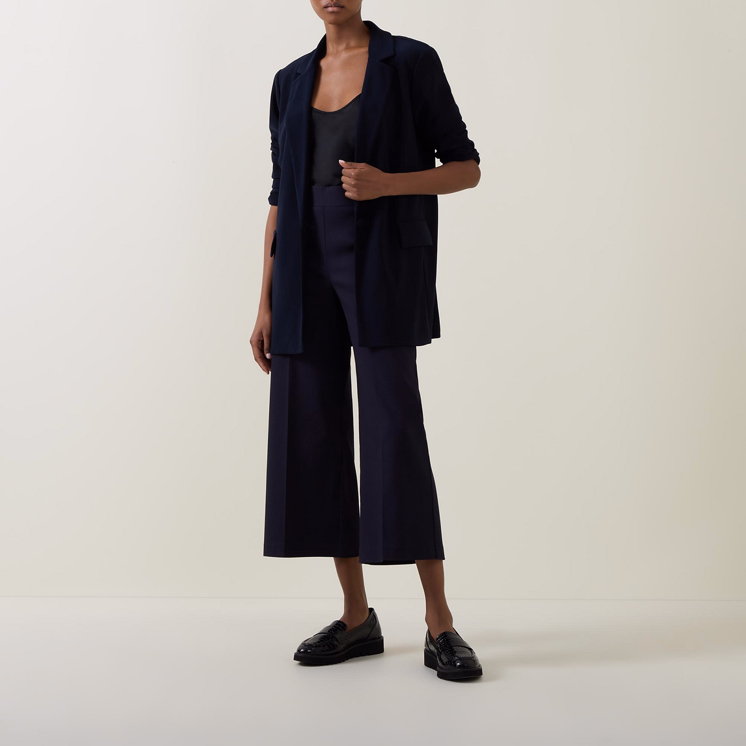 Wide-Leg Cropped Trousers