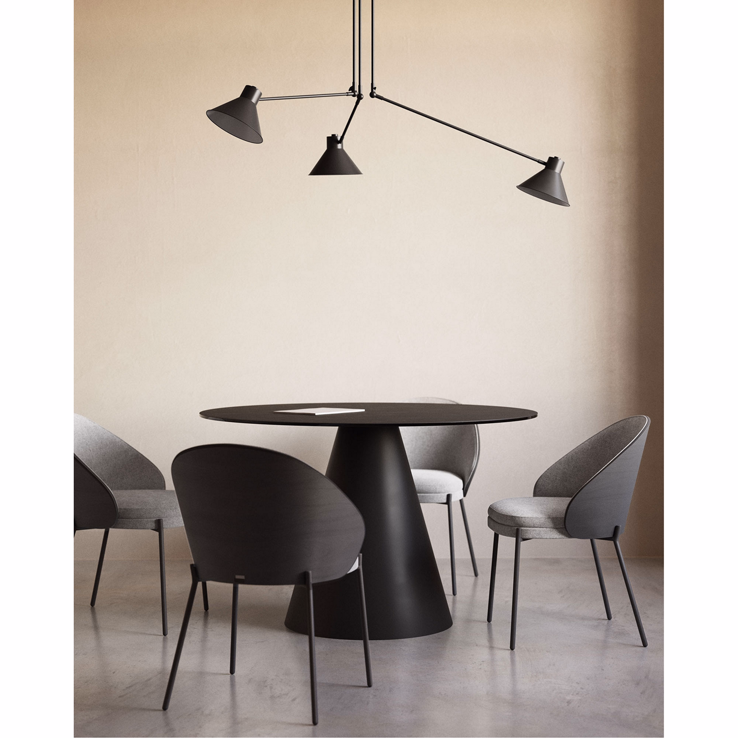 Wilshire Table ?120cm Tempered Glass and Metal with Matte Black Finish
