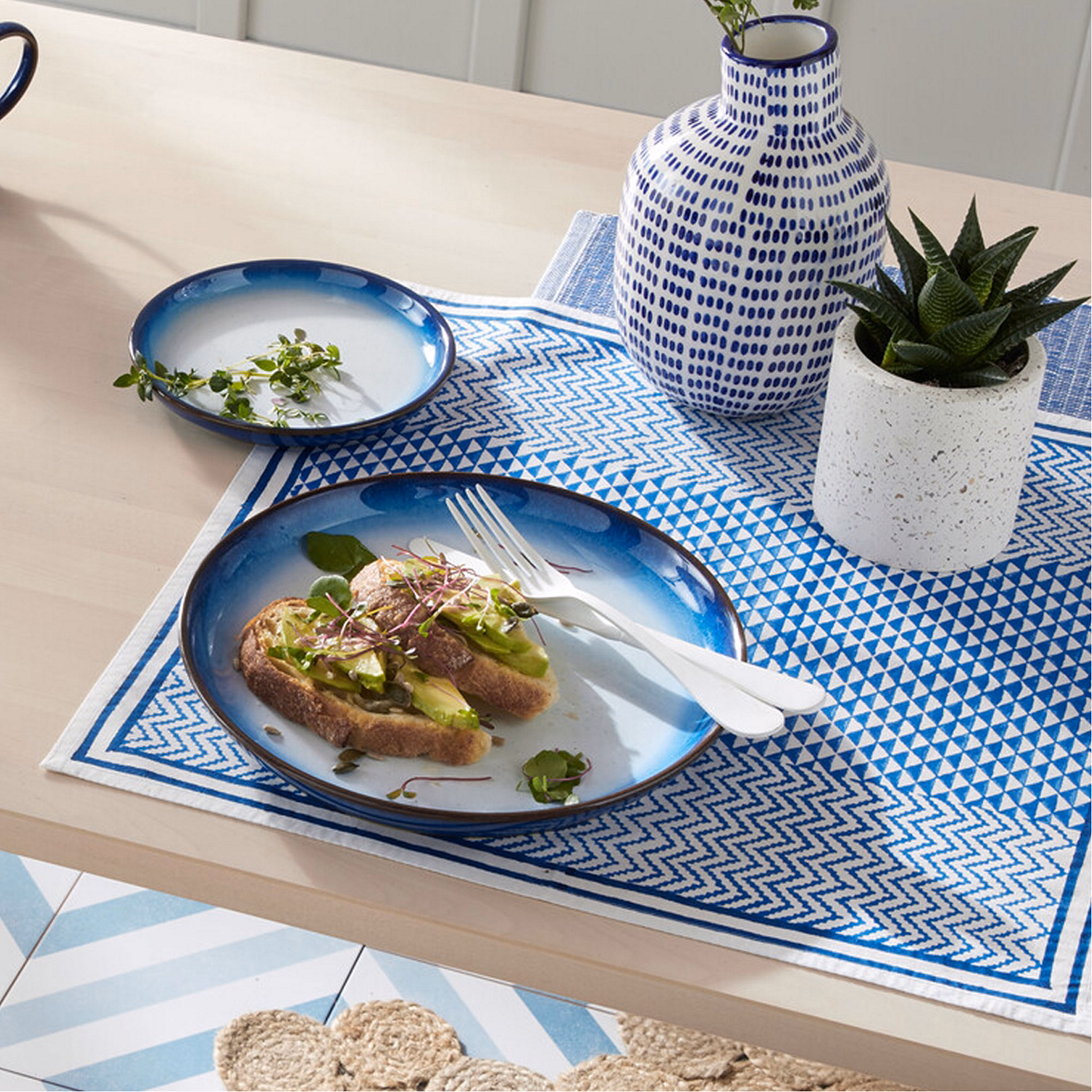 Blue Haze Set of Four Small Coupe Plates