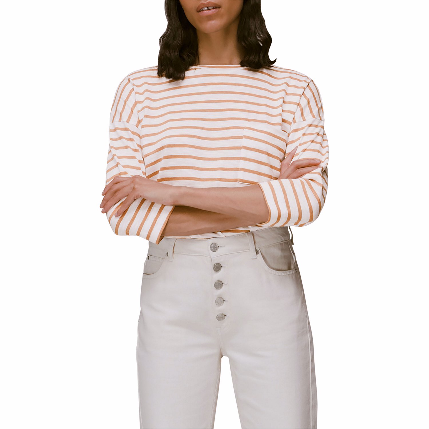 Stripe Cotton Pocket Top