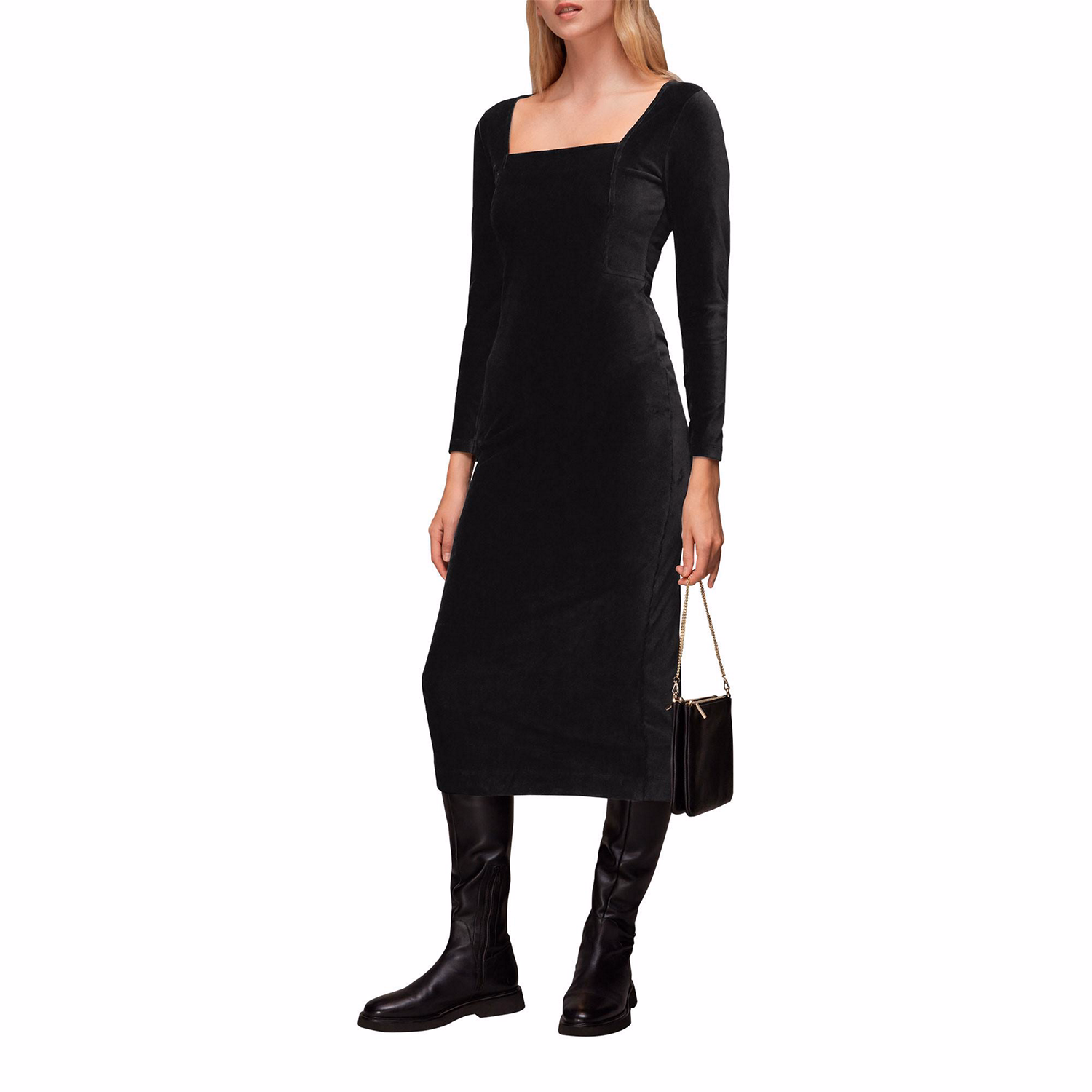 Jersey Velvet Midi Dress