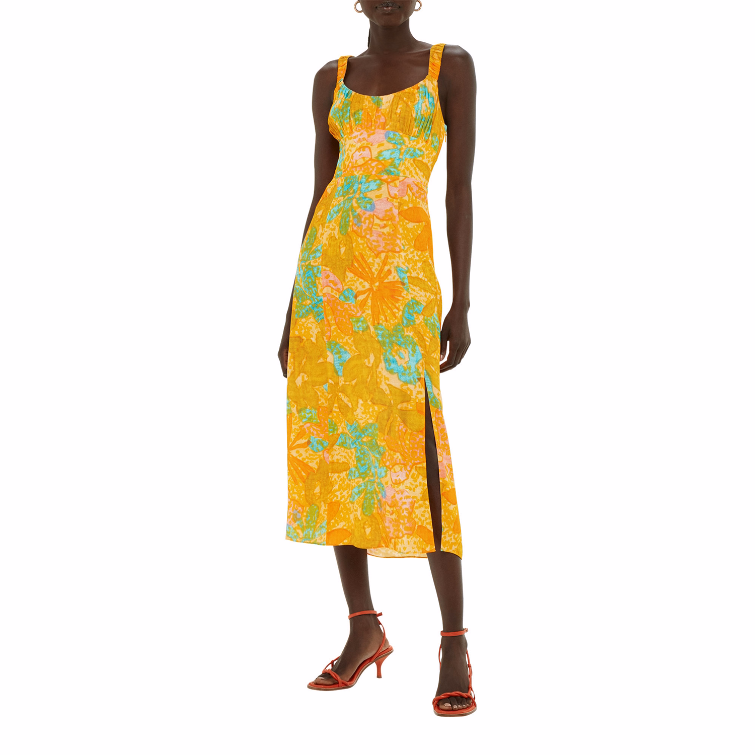 Carmel Floral Palm Print Dress