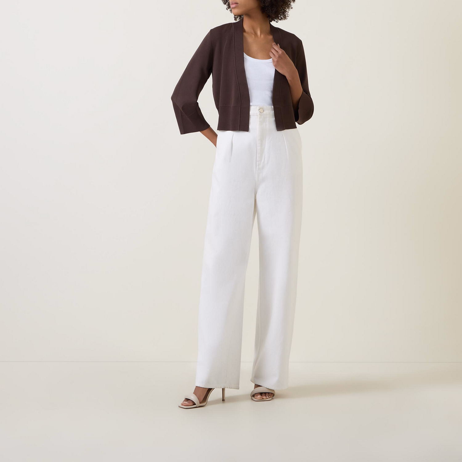 Bell-Sleeve Open Cardigan