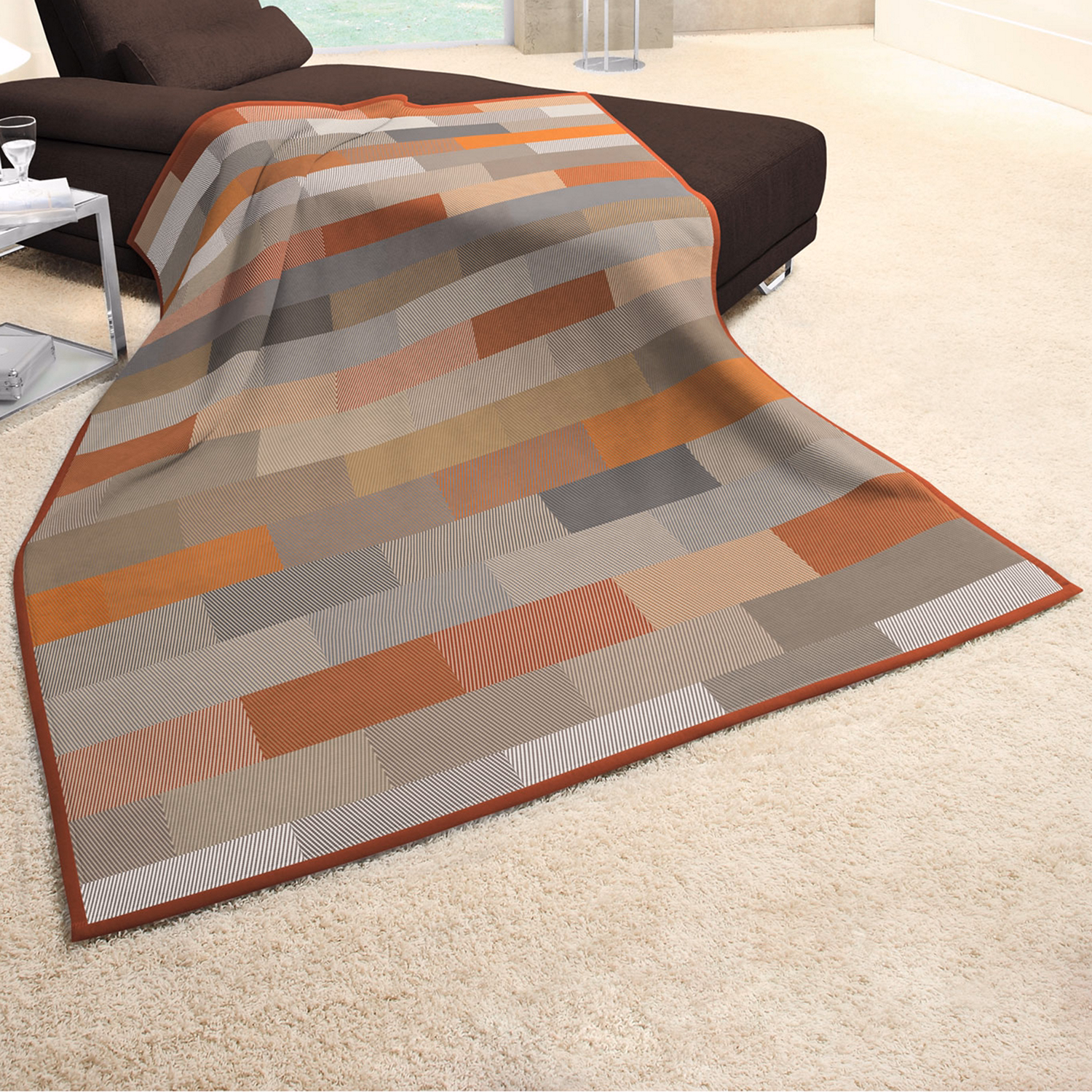 Block Blanket Terracotta 140x180cm