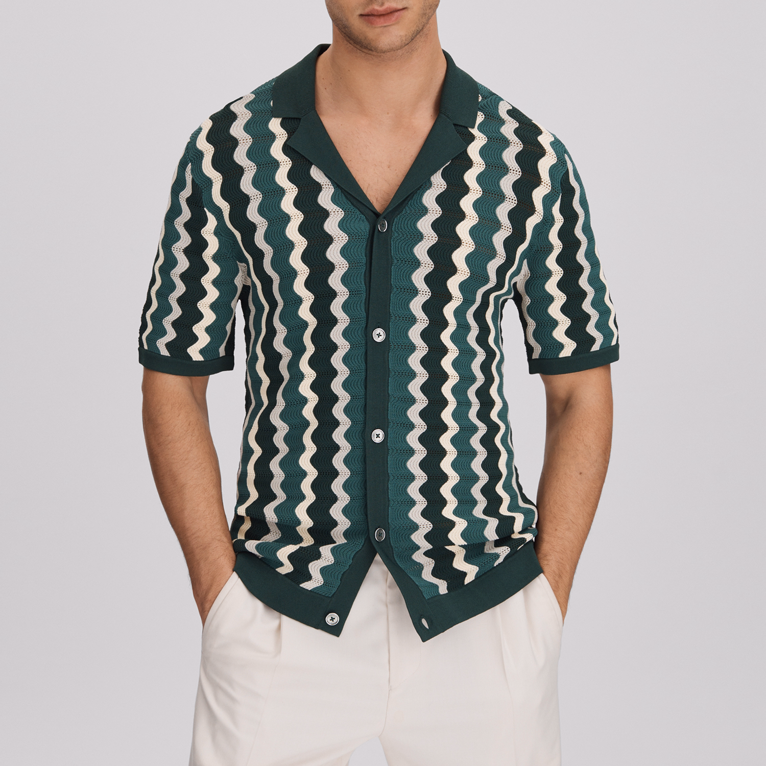 Wave Printed Casual Shirt