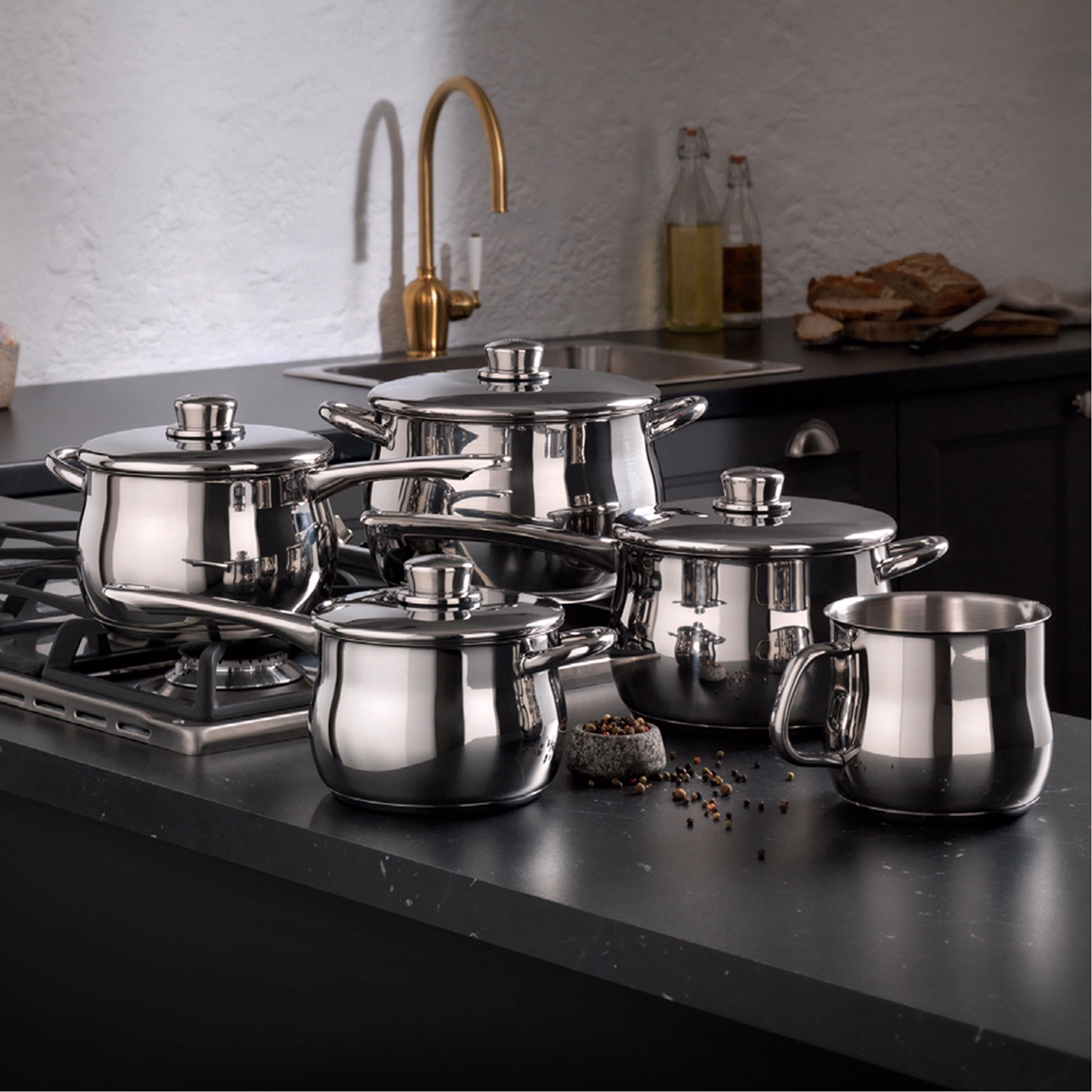 1000 Five-Piece Deep Saucepan Set