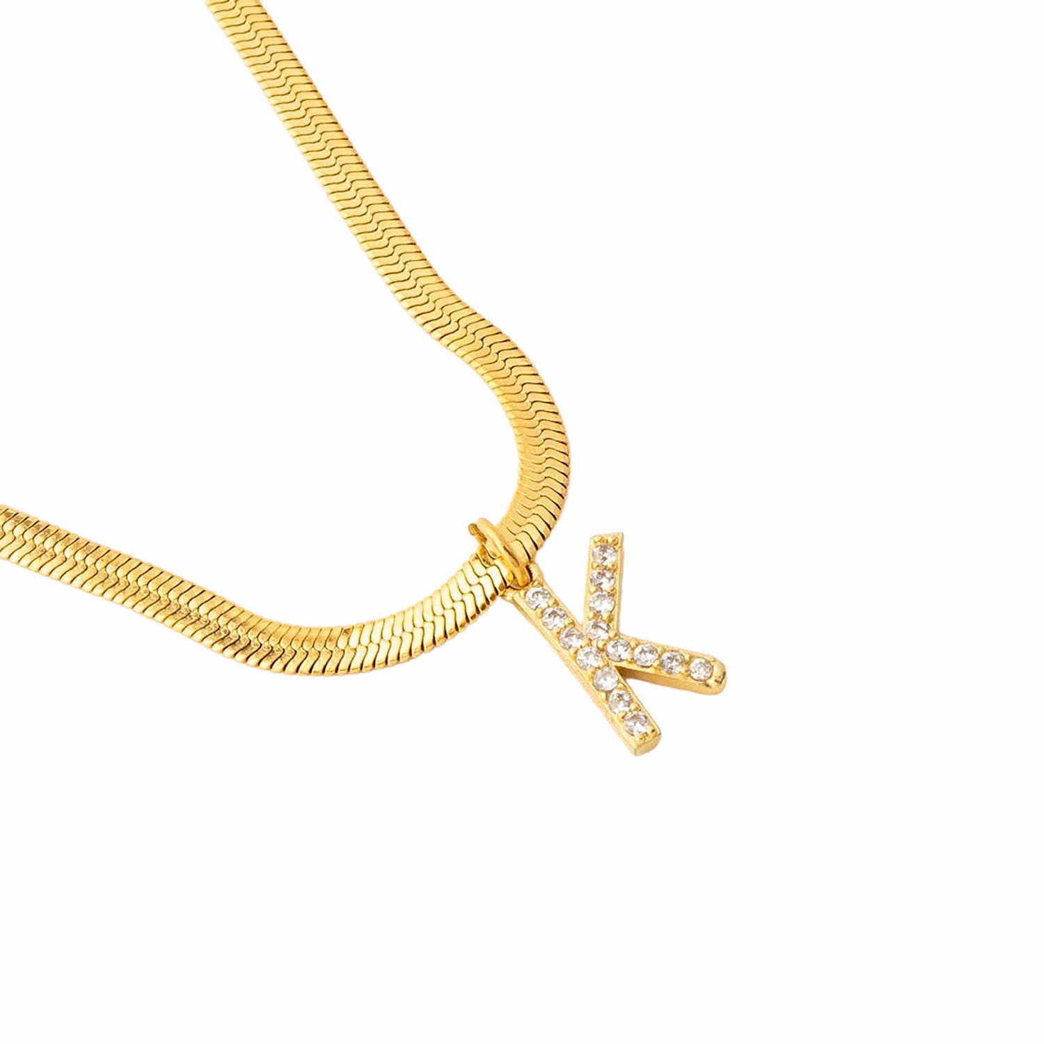 Initial Herringbone Necklace