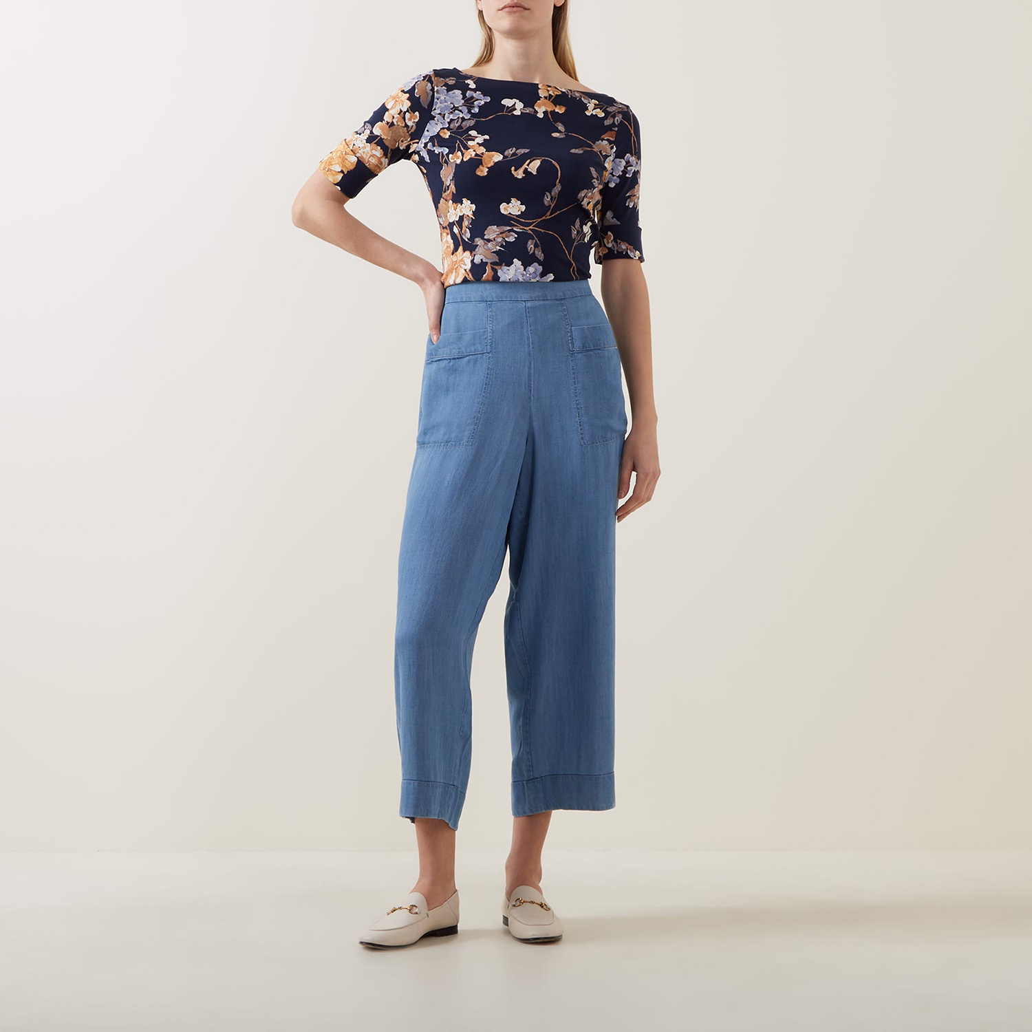 Judy Boat Neck Printed Top