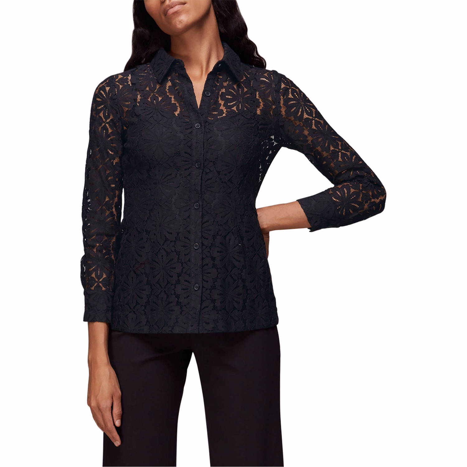 Longline Lace Detail Shirt